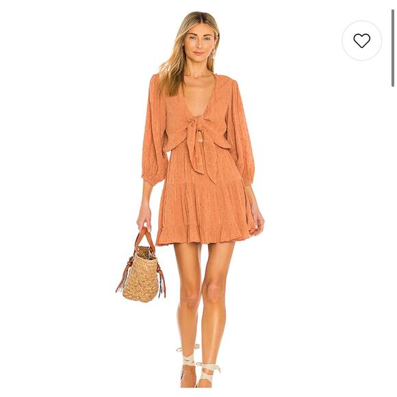 L*SPACE "STAY GOLDEN" BOHO DRESS REVOLVE CLOTHING CHALLIS W/ LUREX THREADS - Picture 3 of 10